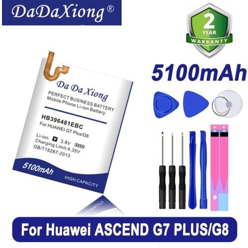 Da Da Xiong Original 4900mAh HB396481EBC Battery for Huawei Honor 5X for Huawei G7 Plus/ G8 /G8X Cell Phone Battery
