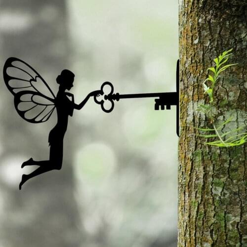 Fairy Elf Tree Plug Decoration Metal Art Elf Inserting Ornament New Creative Iron Art Outdoor Garden Decoration Waterproof