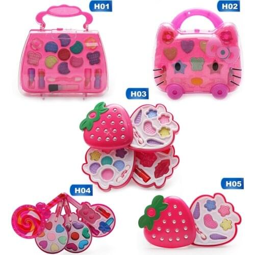 Kid Plastic Safety Beauty Pretend Play Lollipop Dressing Cosmetics Girls Toy Makeup Box Set Toys Children Makeup Girl Game Gift