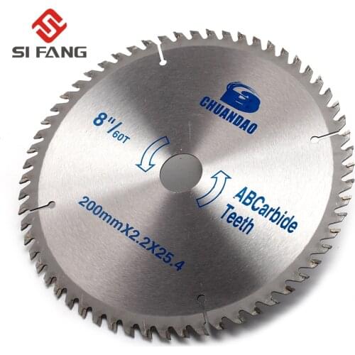 200mm(8") Silver TCT Circular Saw Blade 60 Teeth Hard Alloy Material Cutting Tool For Cutting Various Kinds Metals and Woodwork