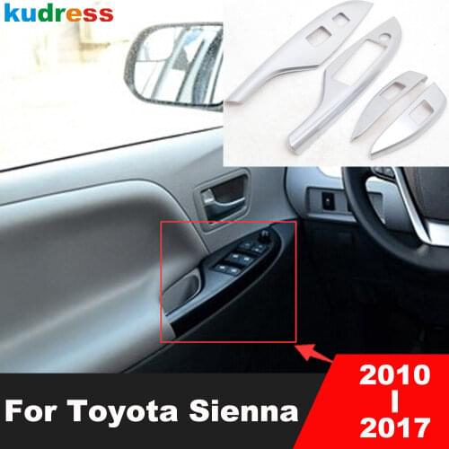 For Toyota Sienna 2011 2012 2013 2014 2015 2016 3rd Ge Matte Car Interior Window Lift Switch Panel Cover Trim Accessories LHD