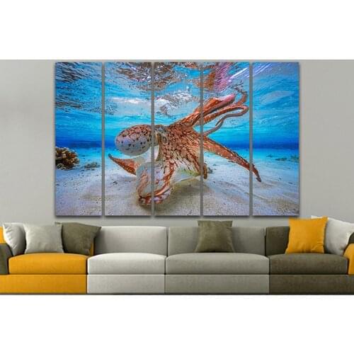 Home Decoration Canvas Octopus Sea Poulpe Painting Wall Art Shellfish Ocean Poster Modular Picture Frame For Bedside Background