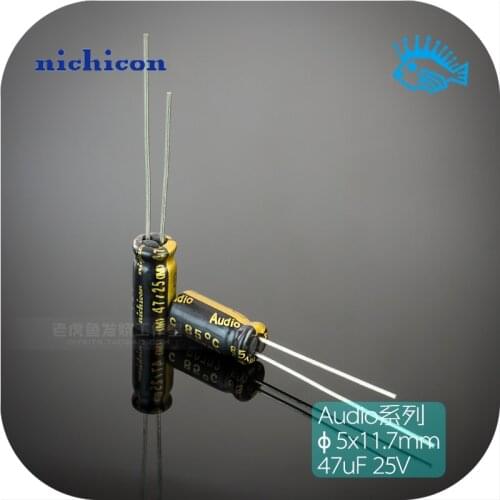 10pcs/100pcs 47uF 25V47uF Nichicon Audio Series Fever Audio Electrolytic Capacitor 5x11mm
