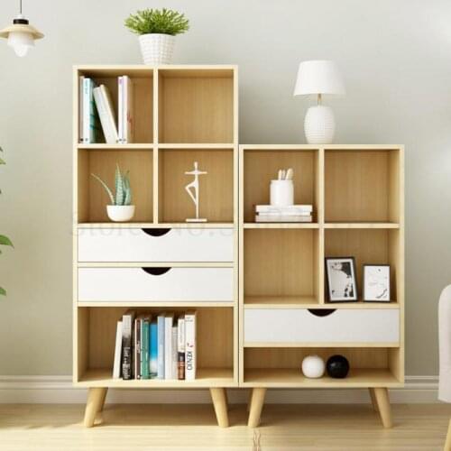 Creative Student-child Combination Of Bookshelf Placement Shelf Landing Solid Wood Cabinet Nordic Economy Multilayer Bookshelf