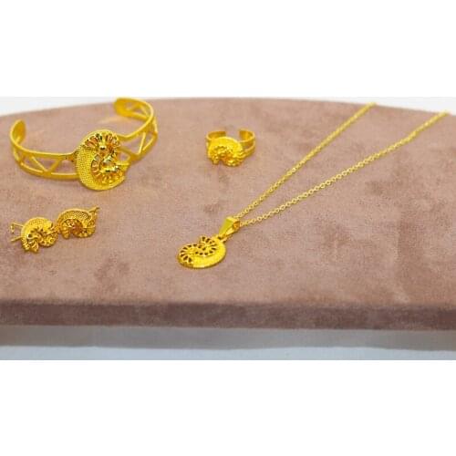 Meu Bebê Princesse Franch conjuntos de Jóias para As Mulheres da Cor do Ouro praça Brincos/conjuntos de Colar Árabe/África Do Ca