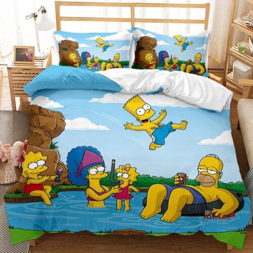 Cute Yellow Anime Characters 2/3 Piece Duvet Cover Girls Boys Dormitory Duvet Cover Bedding Duvet Cover Big Quilt Gold Bedding