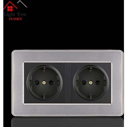 German Standard Two AC Jacks German Style Socket EU European German 2 Hole 16A 146*86mm