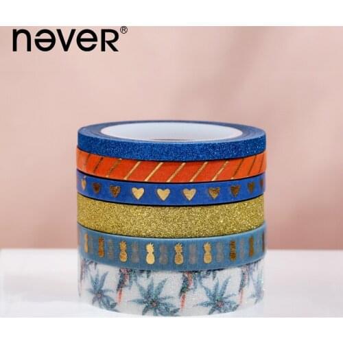 Never Pineapple Washi Tape Foil Gold Scrapbooking Planner Notebook Decorative Masking Tapes 4 Rolls School & Office Stationery