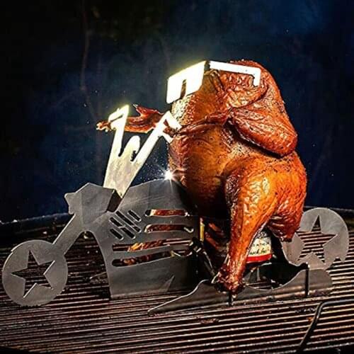 New Portable BBQ Barbecue Chicken Stand Outdoors Grill For Bbq Motorcycle Model Stainless Steel Grill Kitchen Accessories