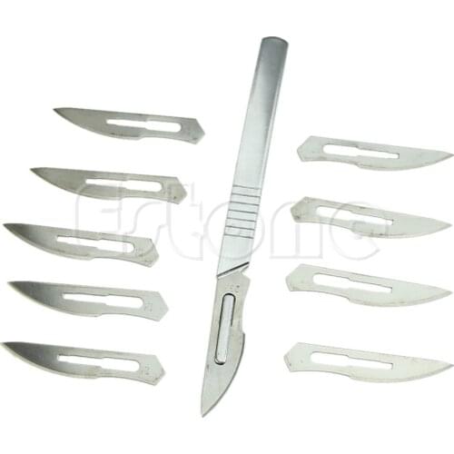 2021 New 1Pc #4 Handle + 10X #23 Carbon Steel Scalpel Blades Circuit Board PCB