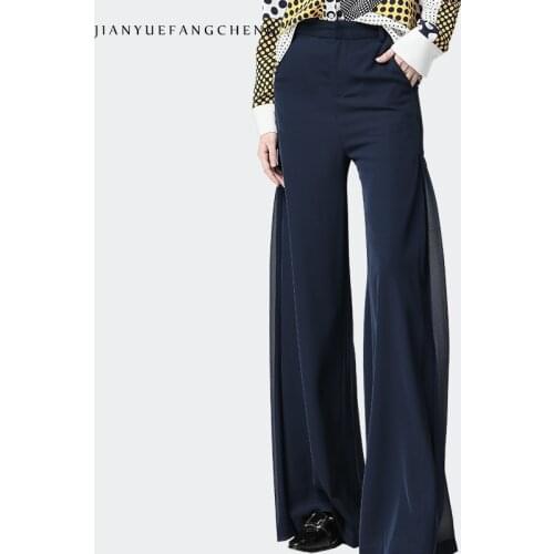 2021 Summer New Womens High Waist Casual Wide Leg Pants Solid Color Lightweight Straight Long Trousers Loose Plus Size Bottoms