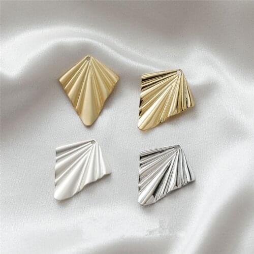 New style 30pcs/lot geometry folds effect Rhombus shape copper floating locket charms diy jewelry earring/garment accessory
