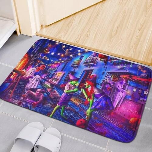 Upetstory Creative Halloween Print Entrance Doormat Funny Welcome Home Decor Floor Door Mat for Bedroom Kitchen Carpet Rugs