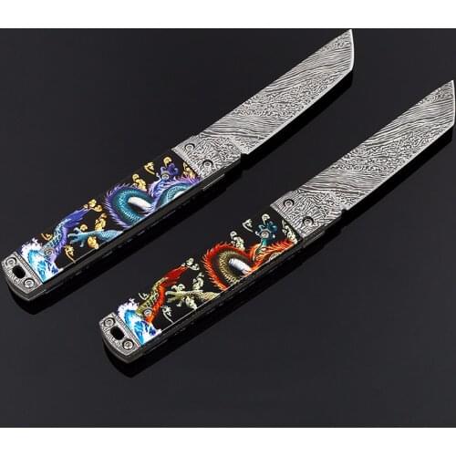 High hardness sharp tactical knife camping outdoor tool 3D printing handle straight knife wilderness survival Straight knife