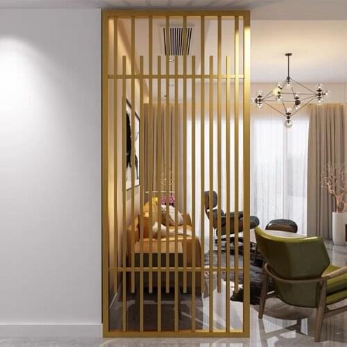 Stainless steel screen partition porch new Chinese light luxury simple modern metal screen Rose Gold Titanium customized