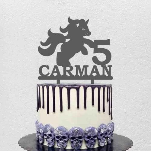 Personalized Unicorn Cake Topper Custom Name Age Cute Unicorn For Kids Unicorn Theme Birthday Party Cake Decoration Topper