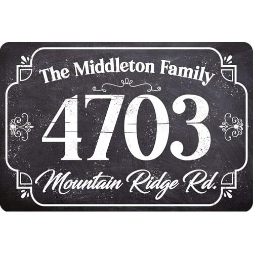 Personalized Metal Address Plaque - Rectangular Durable Metal Sign - 12" x 8" Display House Number Street Name - Custom Wall