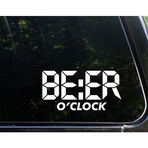 Beer O'clock - 17.5cm- Vinyl Die Cut Decal/ Sticker for Windows