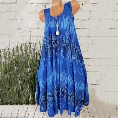 Dress For Womens Summer 2021 Female Sleeveless Plus Size 5XL Dresses Female Loose Beach Dress