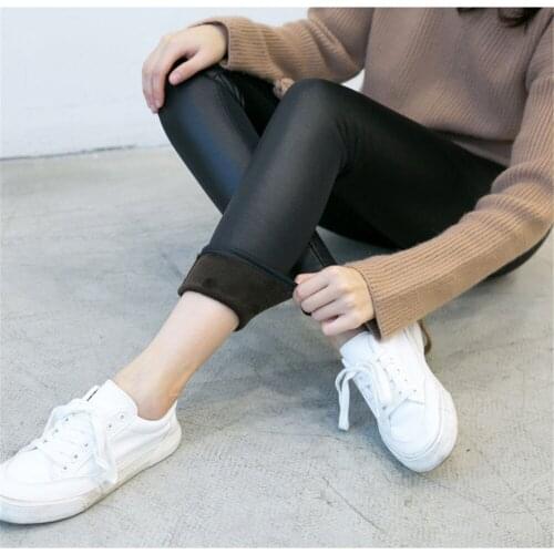 Thick Warm Winter Leggins PU Leather High Waist Leggings Push Up Casual Gothic Fitness Women Sexy Pants Jegging