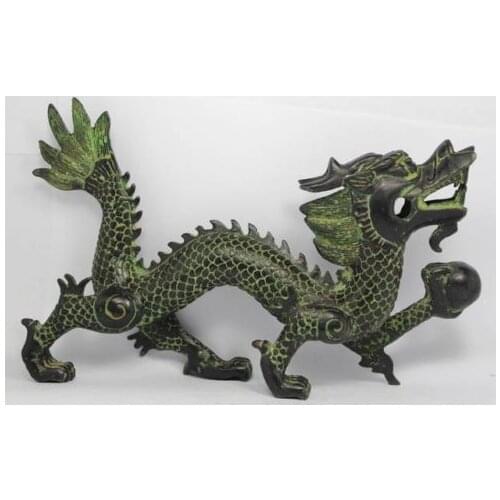 Details about CHINESE HANDWORK DRAGON OLD BRONZE STATUE statue wedding copper Decoration real Brass