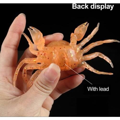 Crab Bait 3D Super Simulation Single Hook Crab Soft Bait With Pointed Hook Sea Fish Bait Buckle Sea Fish Tackle Tools