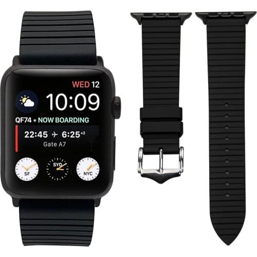 Fluoro Rubber Strap For Apple Watch Iwatch Series SE 6 5 4 3 2 1 Watchband Waterproof Diving Sport Strap With Quick Release Bar