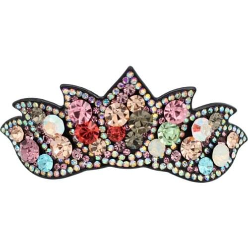 Crown Hair Barrette - Luxury Hair Pin Clip - Rhinestone Hair Accessories Jewelry - Hair Ornament for Women Lady Tiara Wear Daily