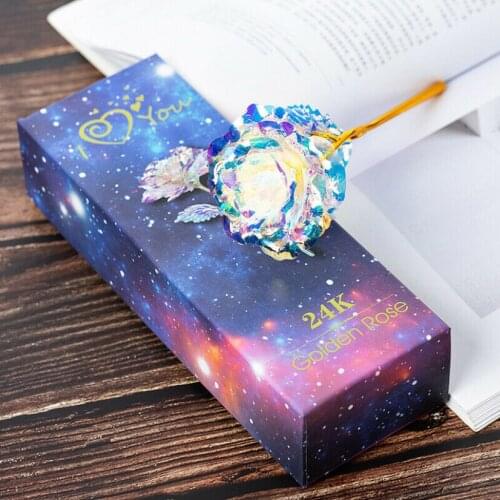 Romantic Golden Rose 24K Foil LED Luminous Valentines Day Gift Wedding Lighting Simulation Flower Decor Eternal Love