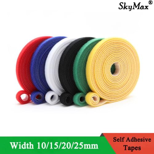 5 Meters Velcros Self Adhesive Fastener Tape Polyester PP Straps Hooks Loops Reusable Cable Wire Tie Magic Tape DIY Accessories