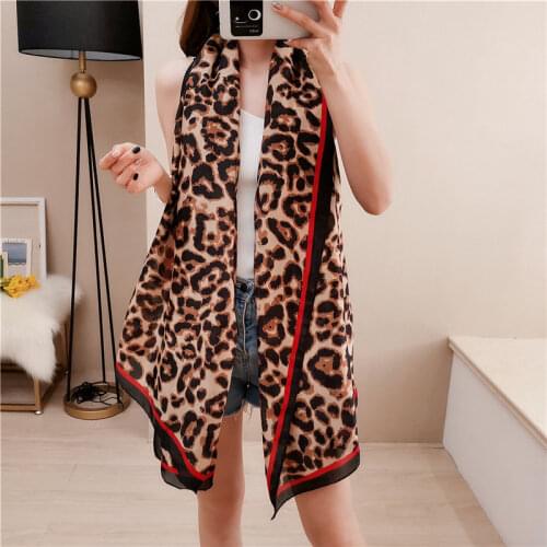 Visual Axles Fashion Spring Scarves Silk Scarf Women Luxury Pashmina Shawl Long Bandana Foulard Femme Leopard Bufanda Mujer