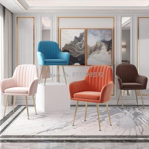 Nordic light luxury dining chair home dining table chair simple dressing chair stool backrest makeup chair net red ins chair