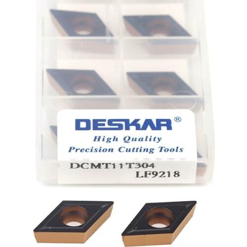 10pcs Cutting Blade DCMT11T304 DCMT11T308 LF9218 CNC Lathe Turning Tool Two-color Carbide Insert,Internal Turning Tool For Steel