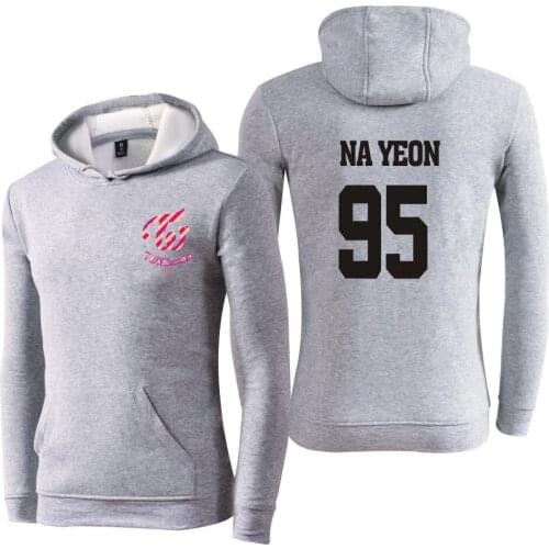 Twice Printed Hoodie Sweatshirts Fashion NA YEON 95 Casual Men Women Cotton Casual Tops Hoody Hip Hop Streetwear Pullover