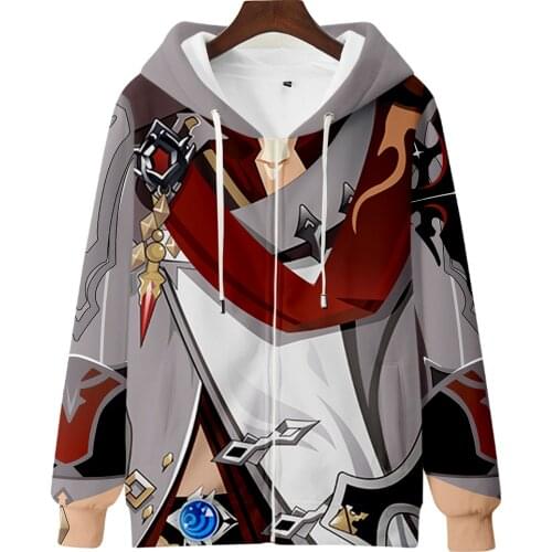 Genshin Impact Tartaglia 3D print Holiday passionate style Men/Womens hoodies Youthful Dress up Style Zip kids hoodie Jacket