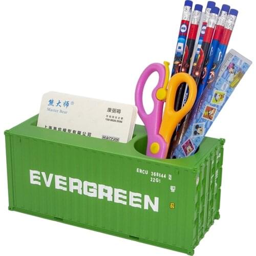 Evergreen container pen holder business card box gift custom table decoration domestic toy model