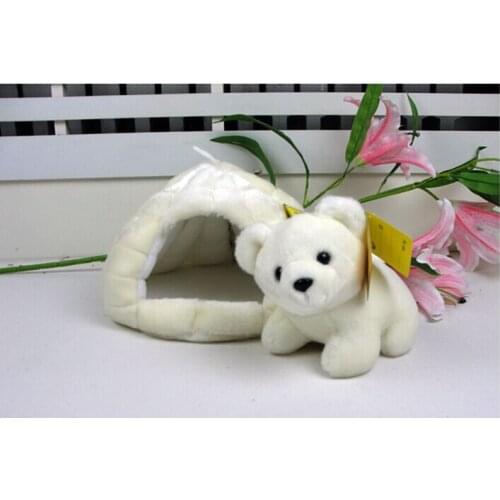 High quality goods,18cm lovely polar bear & its snowhouse 25cm plush toy ,Christmas gift h52