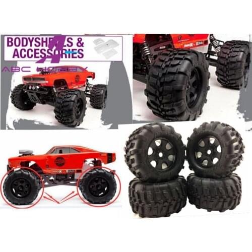 X4 HPI Racing 1/8 Savage X 4.6 MOUNTED GT TIRE S COMPOUND & GT5 BLACK WHEELS