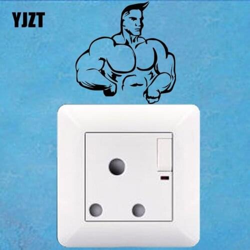 YJZT Bodybuilding Fitness Sport Muscled Gym Nice-quality Wall Sticker Home Bedroom Switch Decal 8SS-2410