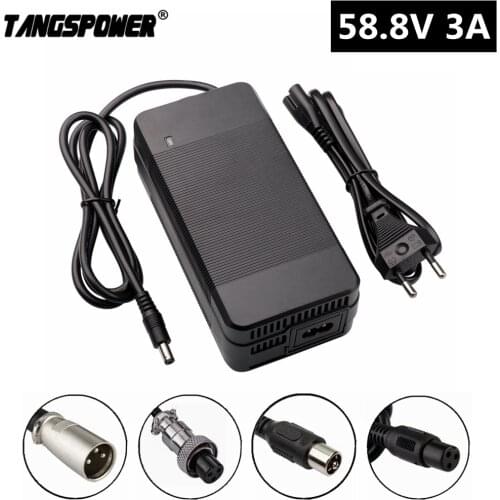 58.8V 3A electric bike Charger For 14S 48V lithium Battery e-bike Charger High quality Strong with cooling fan