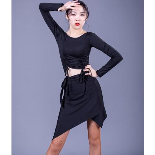 Female Latin Dance Clothes Women Adult Rumba Dance Tops Skirt Ballroom Dance Performance Dress Samba Salsa Tango Dancewear VO661