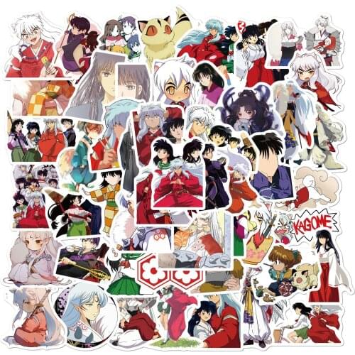 10/50PCS Anime Inuyasha Cute Girl Funny Toy Kawaii Boy Suitcase Water Cup Book Laptop Doodle Decoration Cartoon DIY