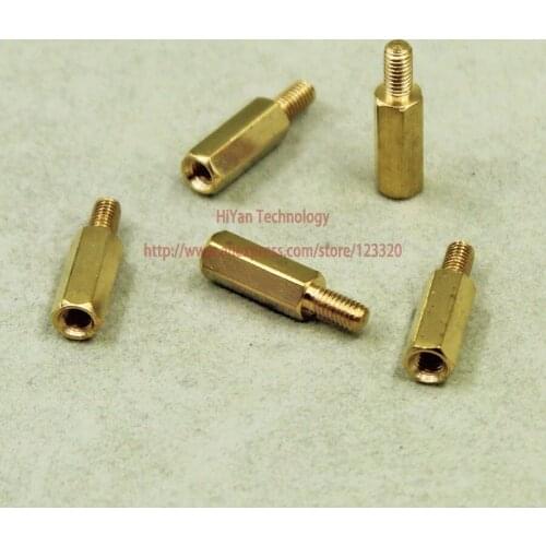 100pcs/lot) Hardware M3 Male 6MM X M3 Female 12MM M3x12+6 MM Brass Standoff Spacer