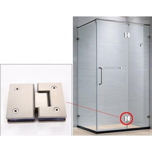 2PCS 180 Degree 304 Stainless Steel Wall Door Hinge Mount Glass Shower Door Hinge For Home Bathroom stainless steel hinge