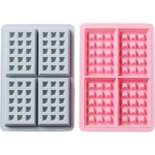 4 Cells Waffle Baking Mould Silicone Material Bakery Tools DIY Biscuit Pastry Cake Silicone Molds