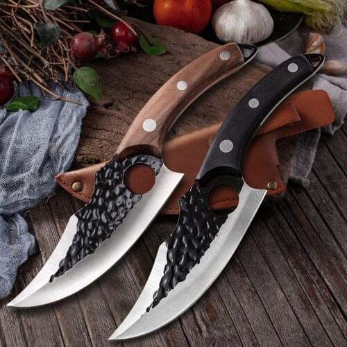 6 Inch Forged Fishing Knife Outdoor Survival Hunting Knife Stainless Steel Butcher Meat Cleaver Boning Kitchen Chef Knife