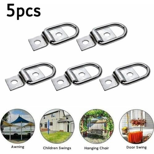 5PCS Audew D Rings Hook Tie Down Ring Load Anchor Trailer Forged Lashing For Car Truck Trailers RV Boats