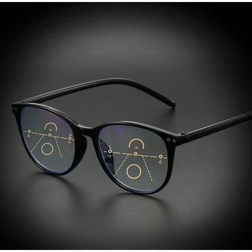 Bifocal Multifocal Anti Blue Light Reading Glasses Resin Lenses Magnifying Men Women Presbyopia Eyeglasses Diopter +1.0 To +4.0