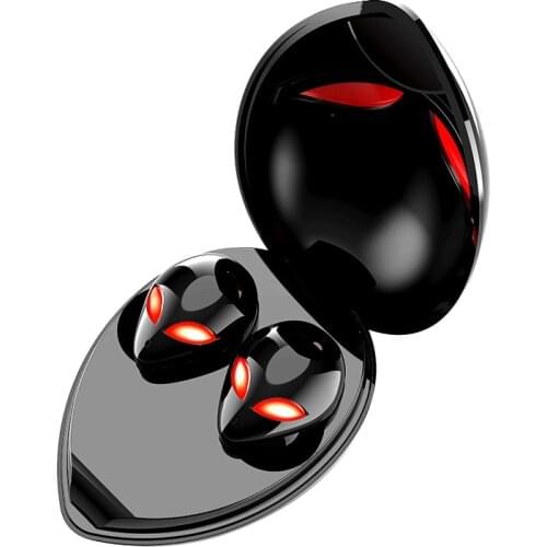 TWS Bluetooth Earphone Alien Shape Wireless Charging Sports Running Auto Pairing Finger Touch Mini In-Ear Earbuds