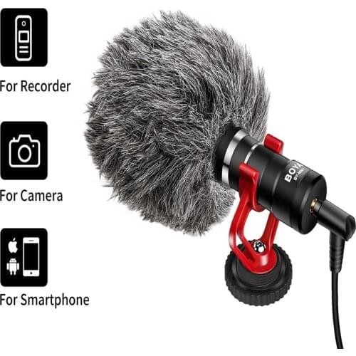 Boya mm1 estudio mic lavalier mini microfone para o iphone canon nikon sony dslr camera pc telefone vlog vídeo jogos viver